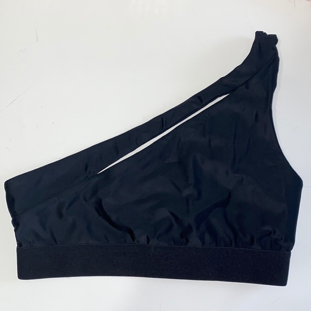 Koral One Shoulder Black Sports Bra